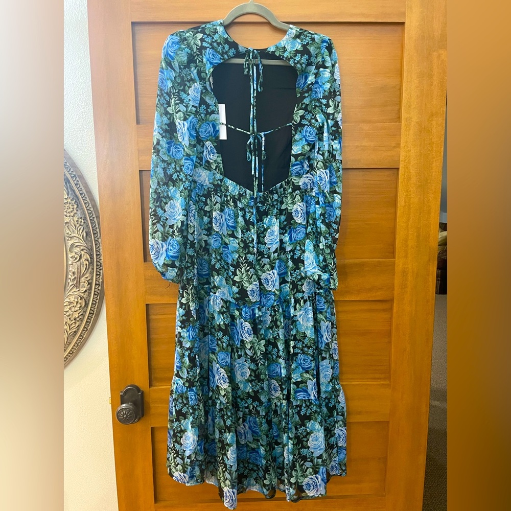 WAYF Floral Backless Dress